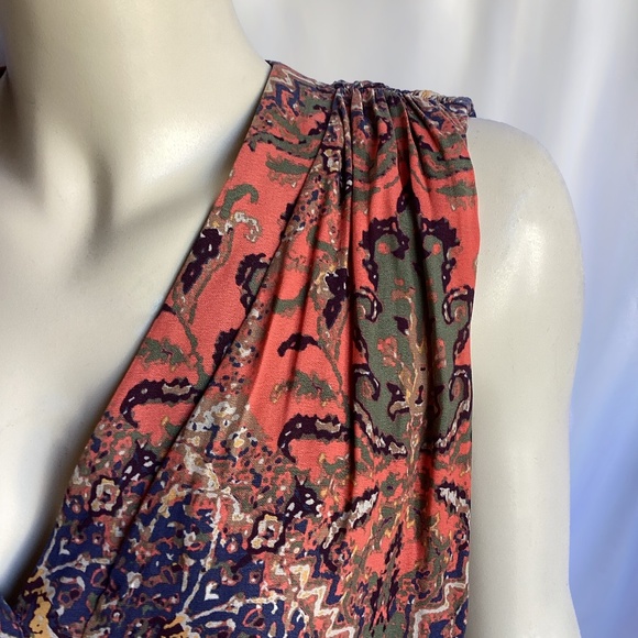 Free People Orange/Blue/Green  Abstract Tapestry Sleeveless Top - Picture 4 of 4